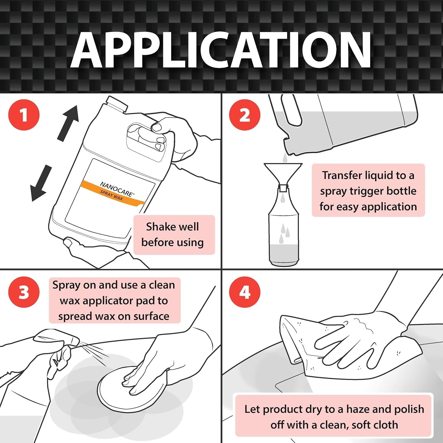 Professional Grade 2-in-1 Nano Care Spray Wax - 1 Gallon Interior & Exterior