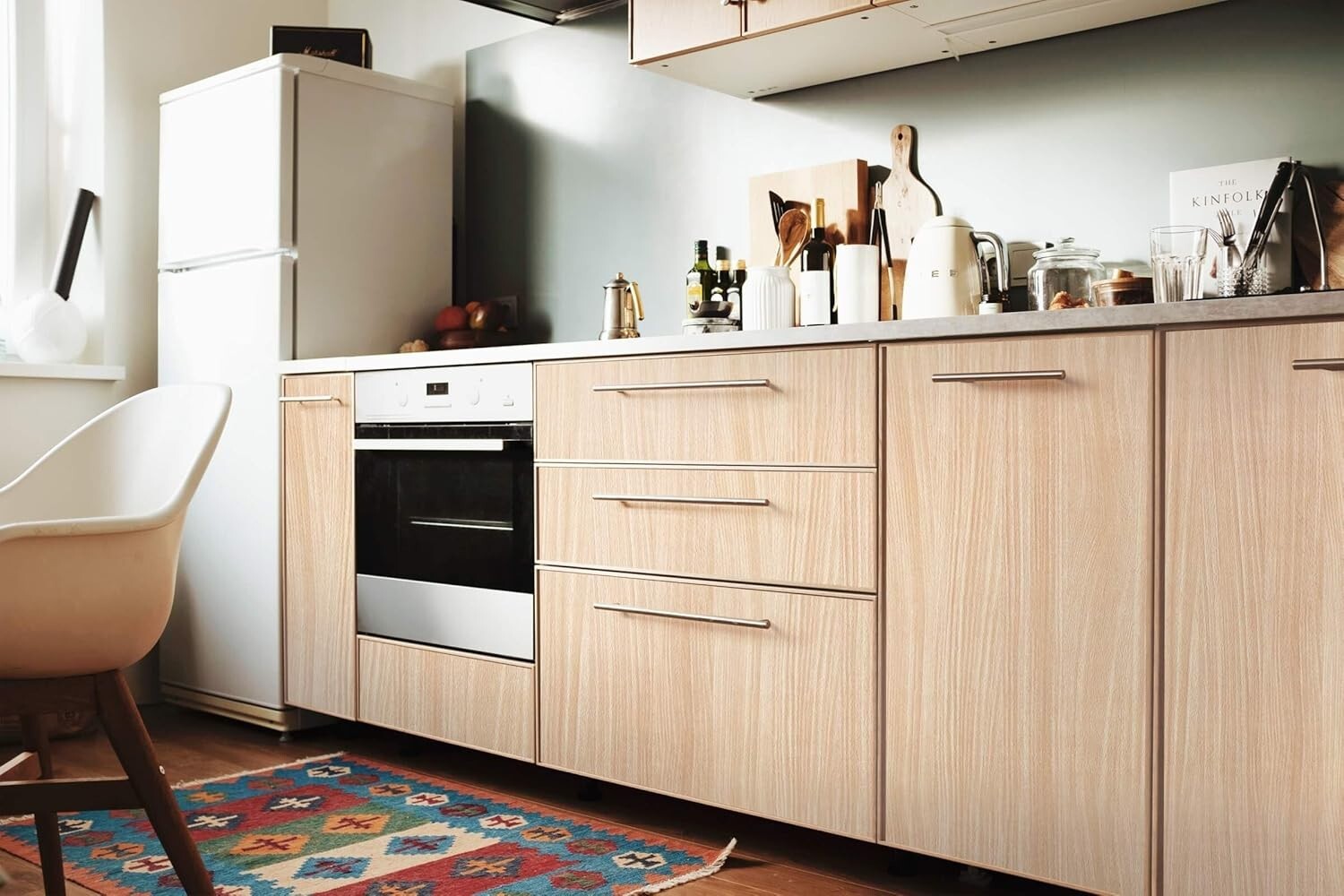 Versatile Light Wood Contact Paper for Smooth Surfaces - 1 Roll 48.23 sq. ft.