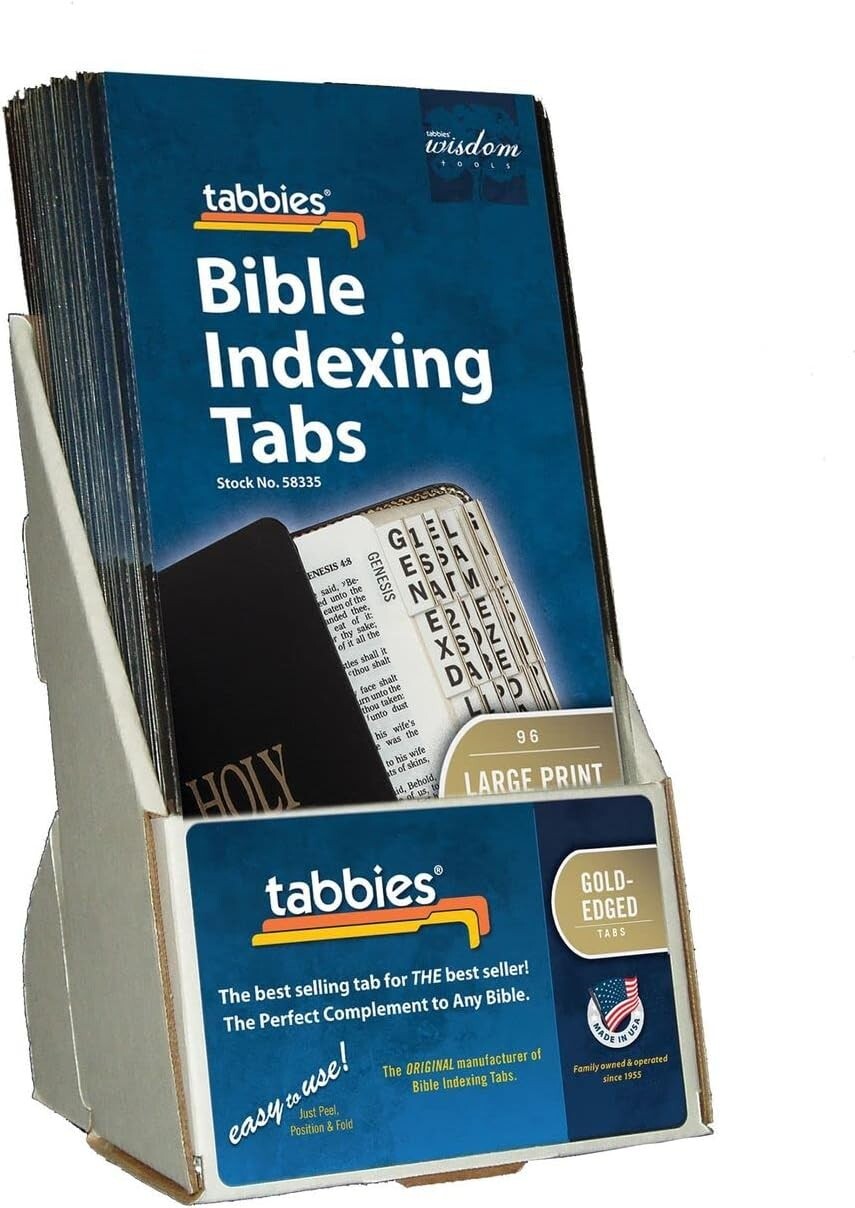 Large Print 96 Tabs with Gold Edge for Quick Bible Reference & Easy Navigation