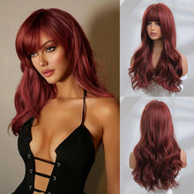 Load image into Gallery viewer, Natural-Looking Dark Red Synthetic Wig - Ideal for Everyday &amp; Events