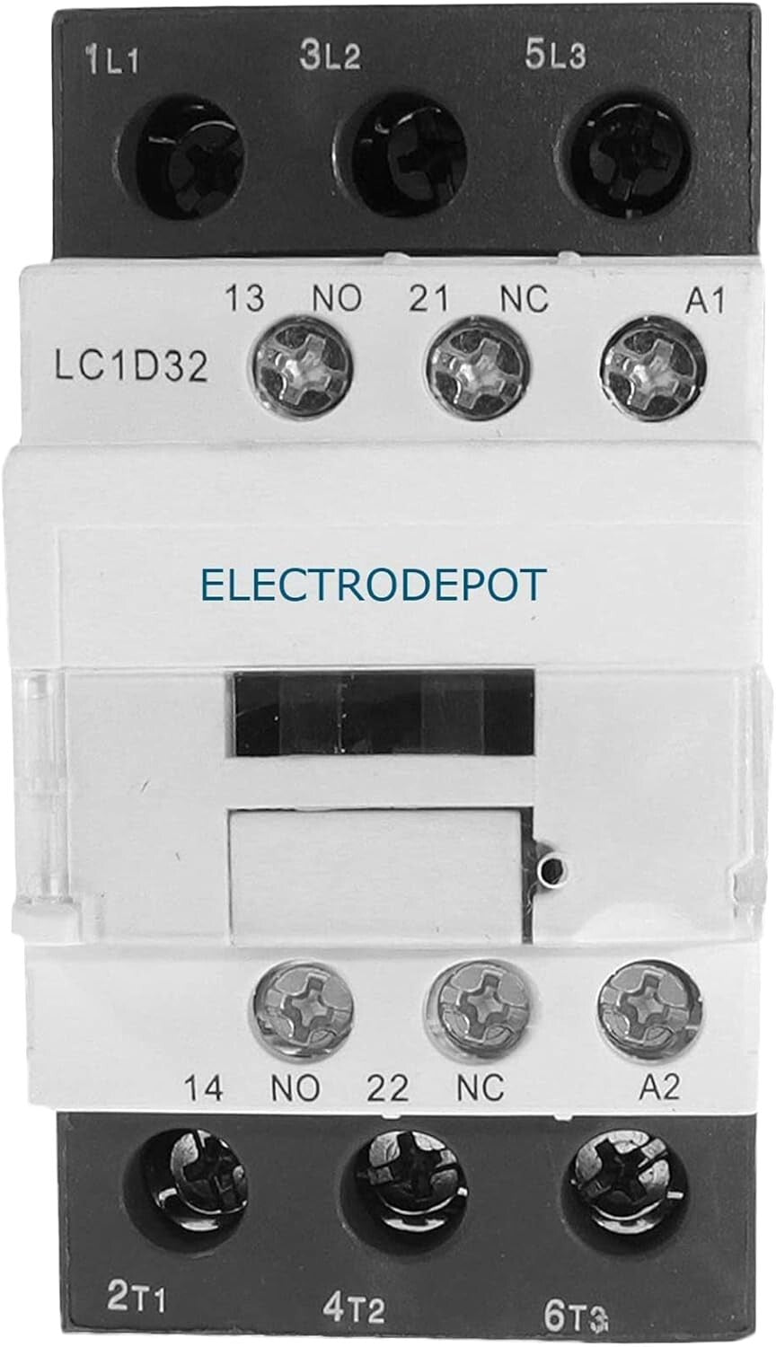30A 3-Pole Contactor with 110V Coil and 32A Motor Control, 600V Rated