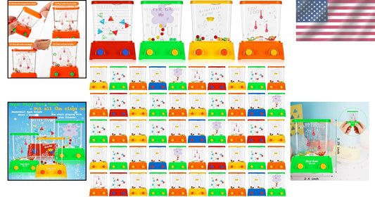 60 Retro Water Ring Toss Games - Portable Mini Arcade Toys for All Ages