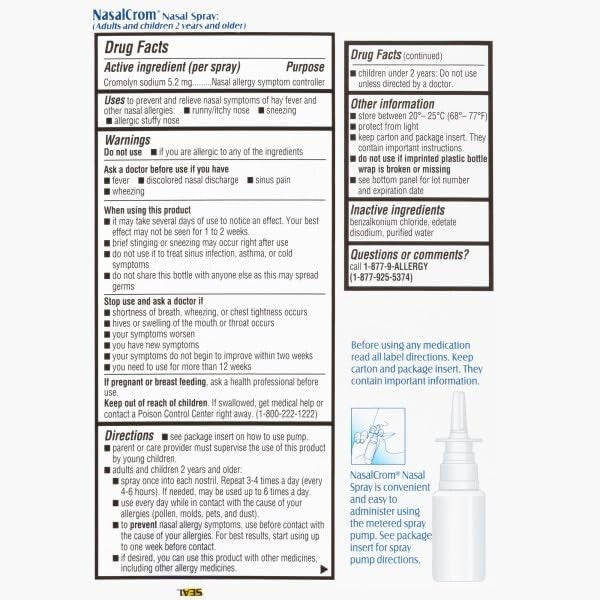 200 Count Allergy Nasal Spray - Prevents Symptoms, Non-Drowsy & Steroid-Free