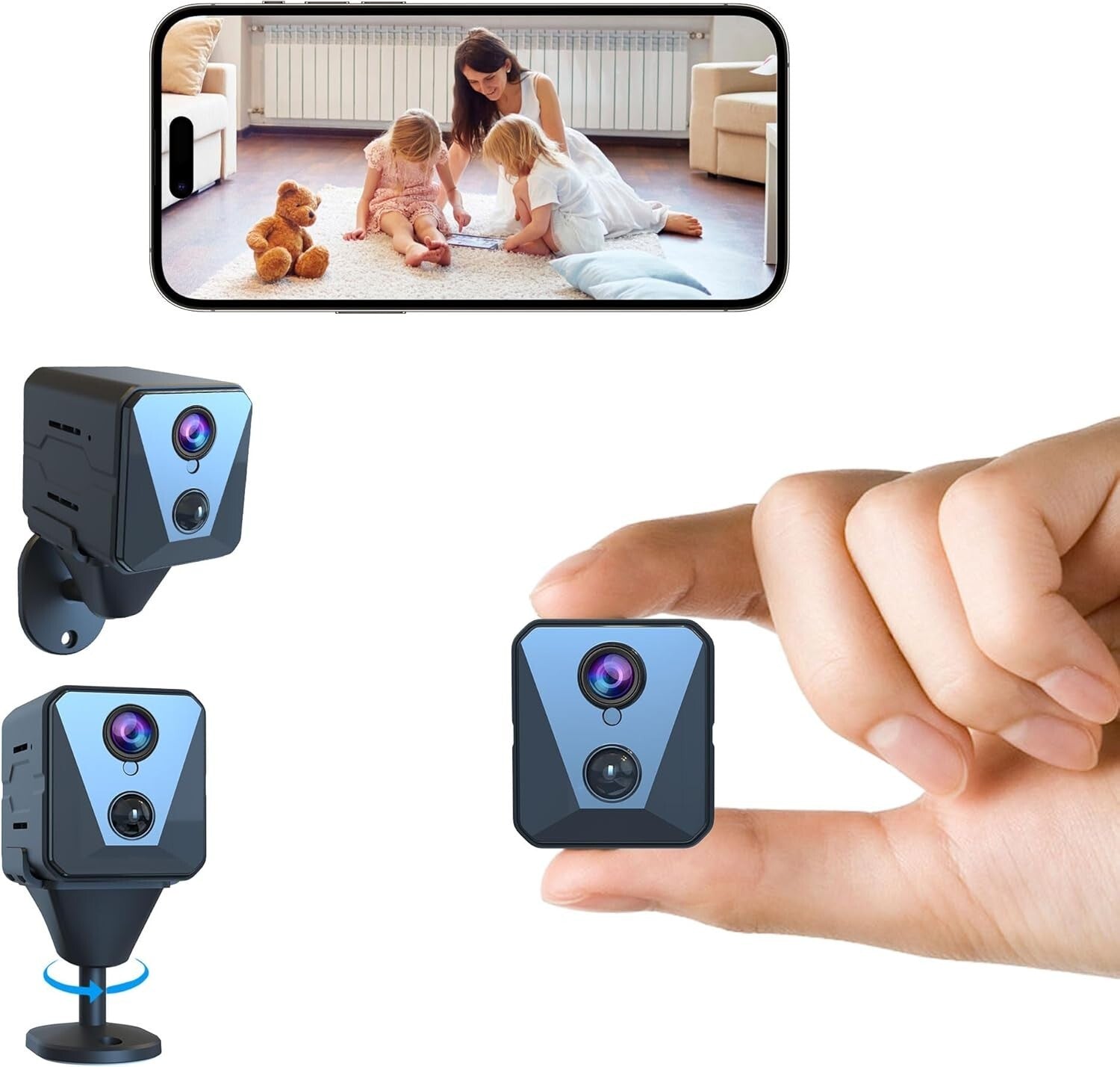 Compact 4K Wireless Surveillance Camera with Night Vision & Motion Detection