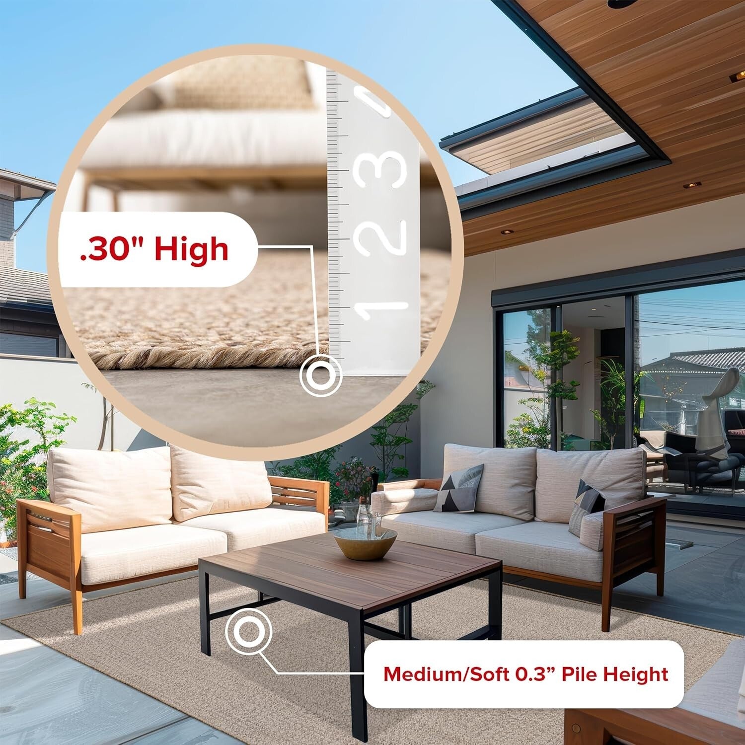 Sleek 2' x 6' Indoor/Outdoor Rug - Durable, Lightweight, and Easy Care Solution