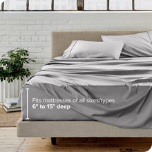 Load image into Gallery viewer, 4-Piece Full XL Microfiber Bed Sheets with Deep Pockets - Light Grey Elegance