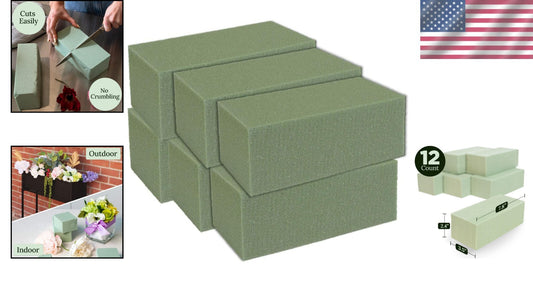 Bulk Pack of 12 Premium Foam Blocks for All Floral Projects and Crafts
