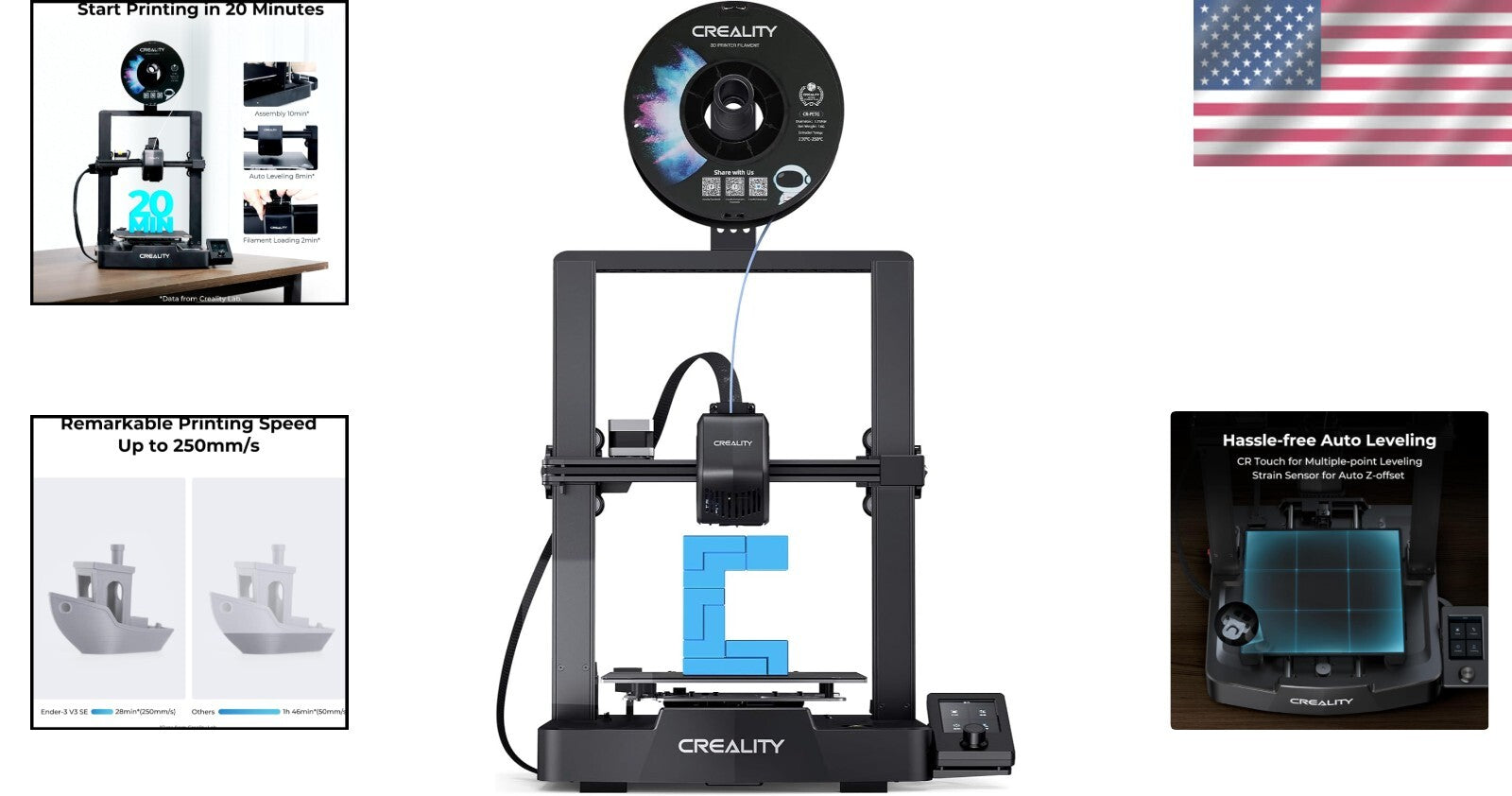 Efficient Printing with Ender 3 V3 SE - 250mm/s, Auto Level & Auto-Load Filament