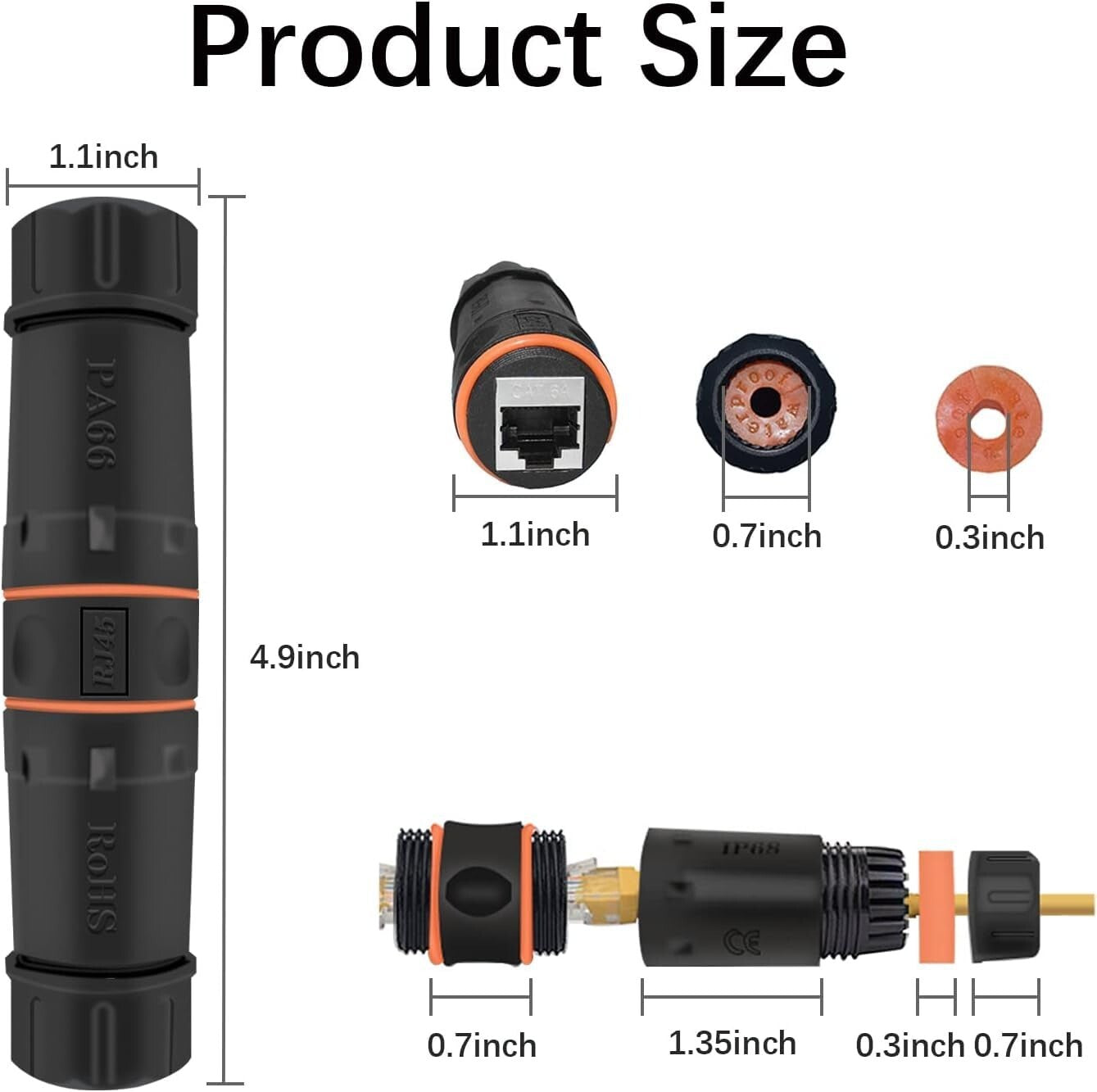 10 Pack of Waterproof 10 Gbps RJ45 Couplers - Perfect for Outdoor Ethernet Needs