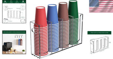 Load image into Gallery viewer, Acrylic Cup Holder with Handles for Countertop or Wall Mount - 4 Compartments