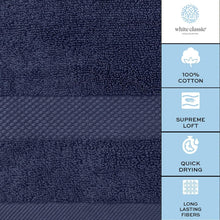 Load image into Gallery viewer, Luxury Soft Navy Bath Sheet Towels - Jumbo 650 GSM Cotton, Quick-Dry &amp; Absorbent