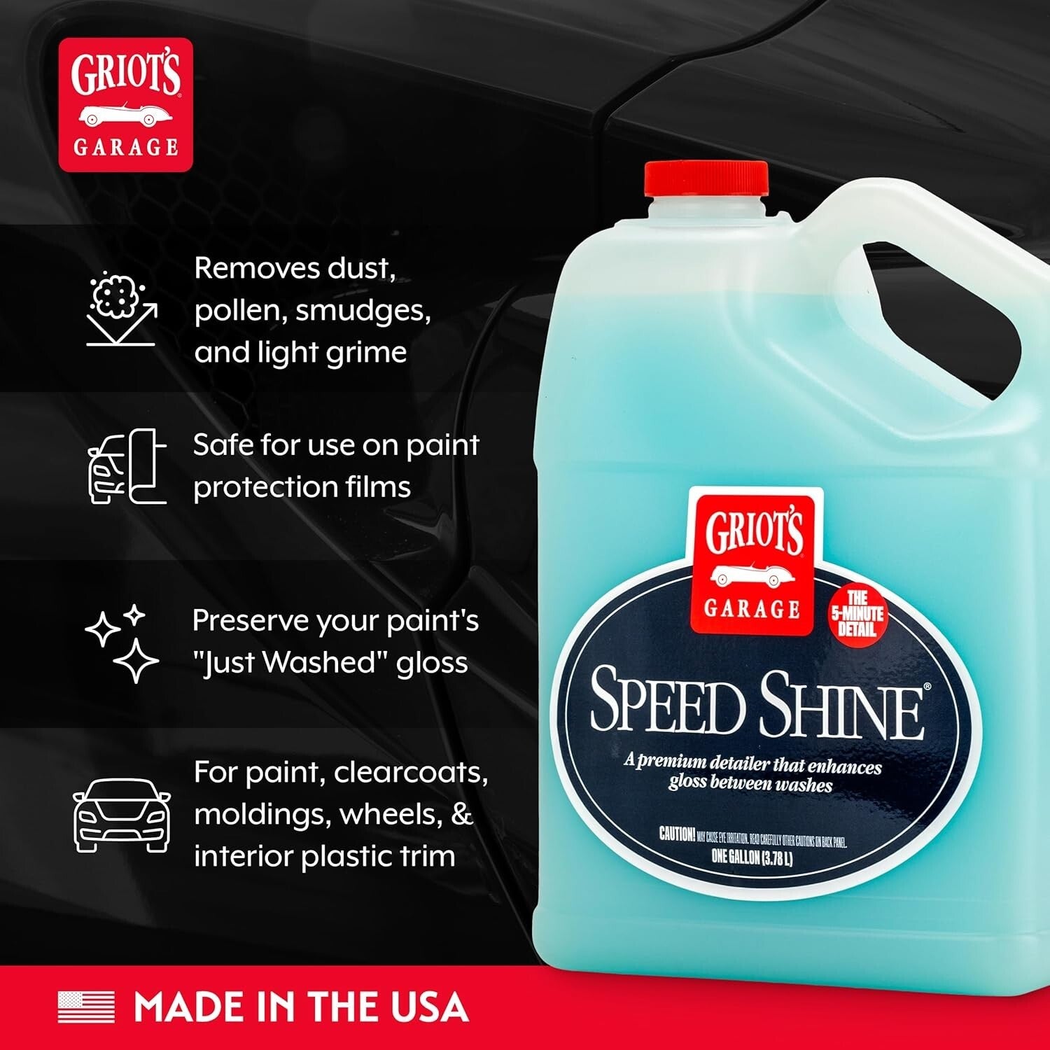 Quick Detailer for Cars - Streak-Free Shine Spray, 128oz, Safe for All Surfaces