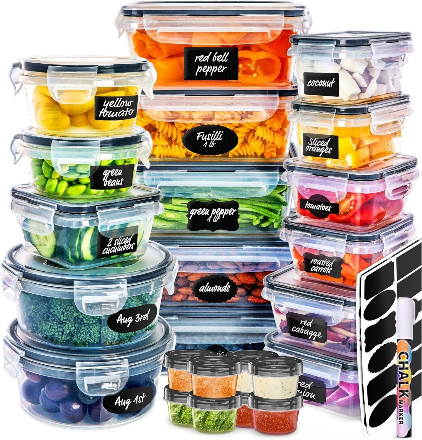 50-Piece BPA-Free Meal Prep Containers Set - Airtight, Leakproof, Stackable
