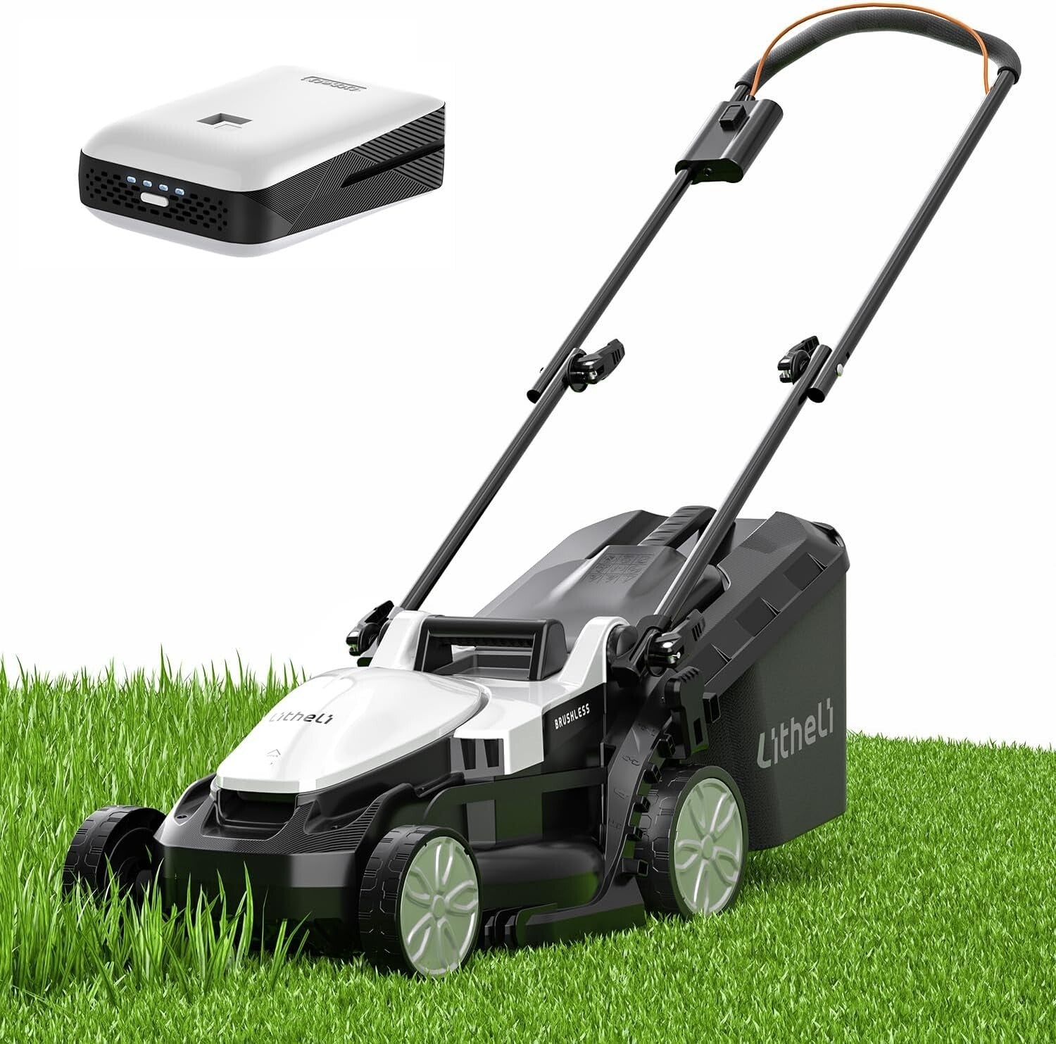 Battery-Powered Lawn Mower: 13" Cutting Width with Brushless Motor & 4Ah Battery