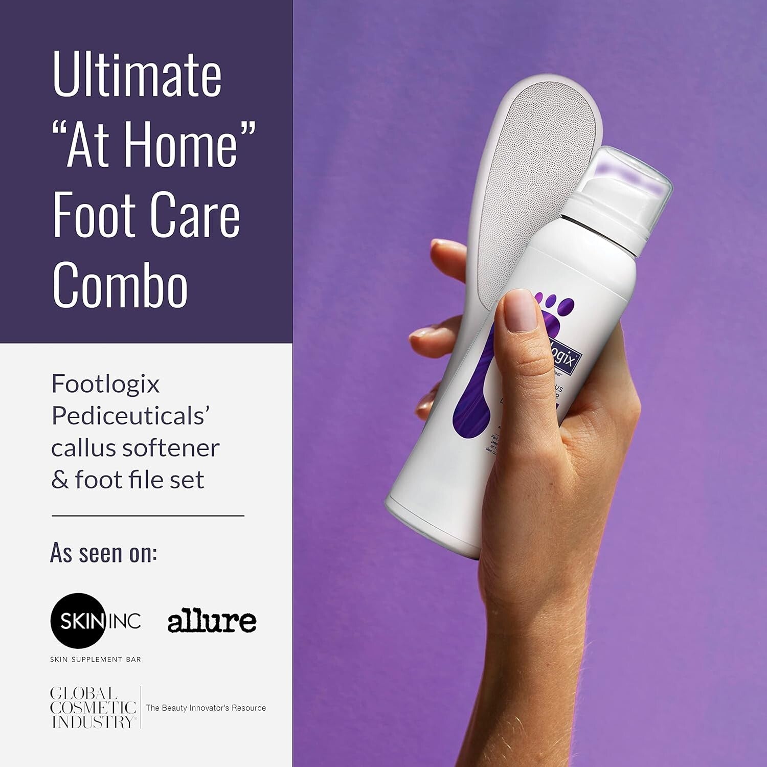 Compact Foot Exfoliator Set with Callus Spray & Double-Sided File - Travel Ready