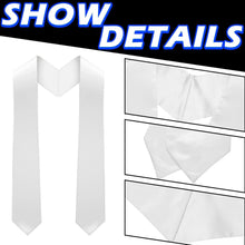 Load image into Gallery viewer, 70-Inch Graduation Stoles in Bulk - 12 Classic White Satin Sashes for Graduates