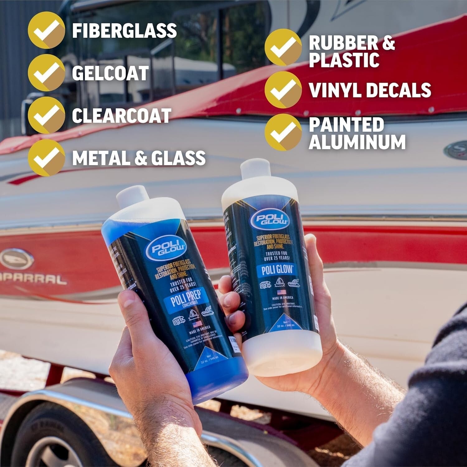 Boat & RV Gel Coat Restoration Kit - Eliminate Oxidation with 32oz Formula