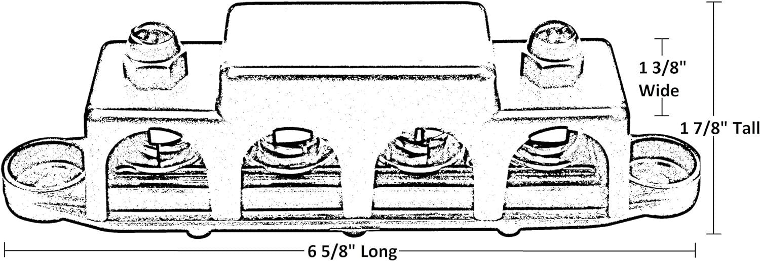 Durable 3/8" Bus Bar with Detachable Cover - 250A Marine & Battery Applications