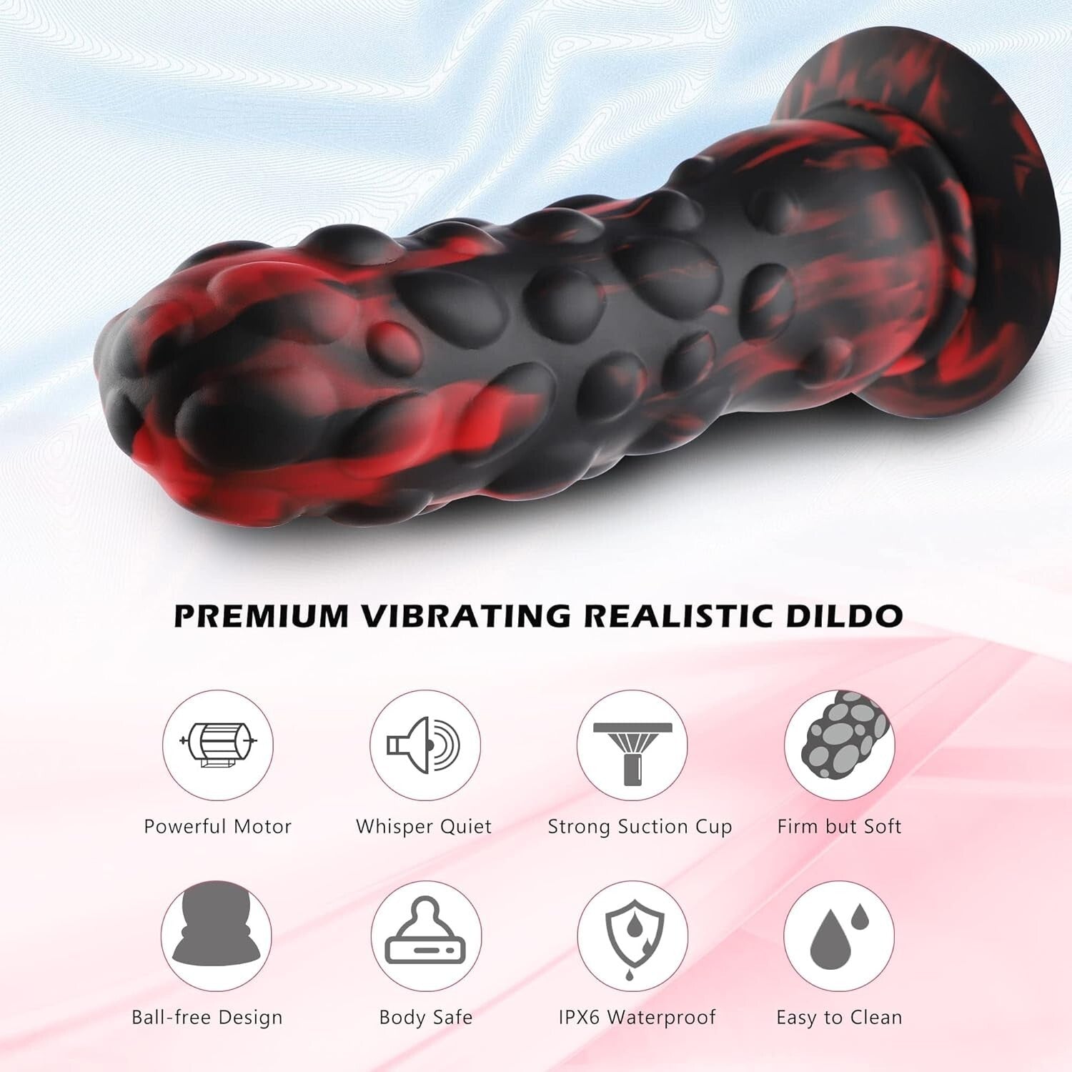 XL Fantasy Knot Dildo - 10 Vibrations, Realistic Silicone Pleasure Toy for Women