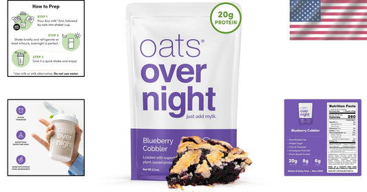 20g Protein Vegan Breakfast Shake - Blueberry Cobbler, Gluten-Free, 16 Servings