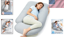 Load image into Gallery viewer, Removable Cover 57" U-Shaped Body Pillow with Cooling Feature for Pregnancy