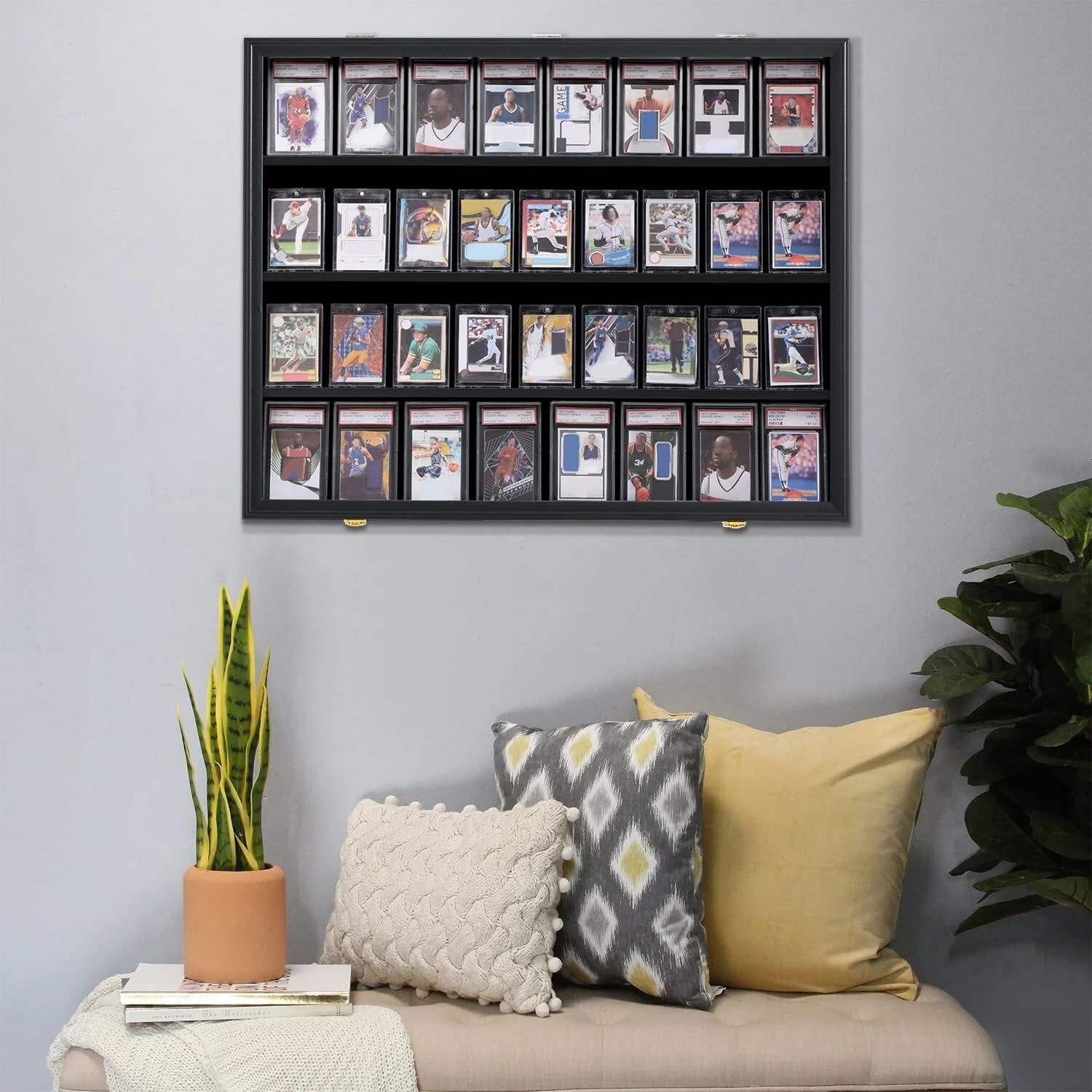 36 Graded Sports Card Display Frames - UV-Protected and Sturdy Case 2 Pack