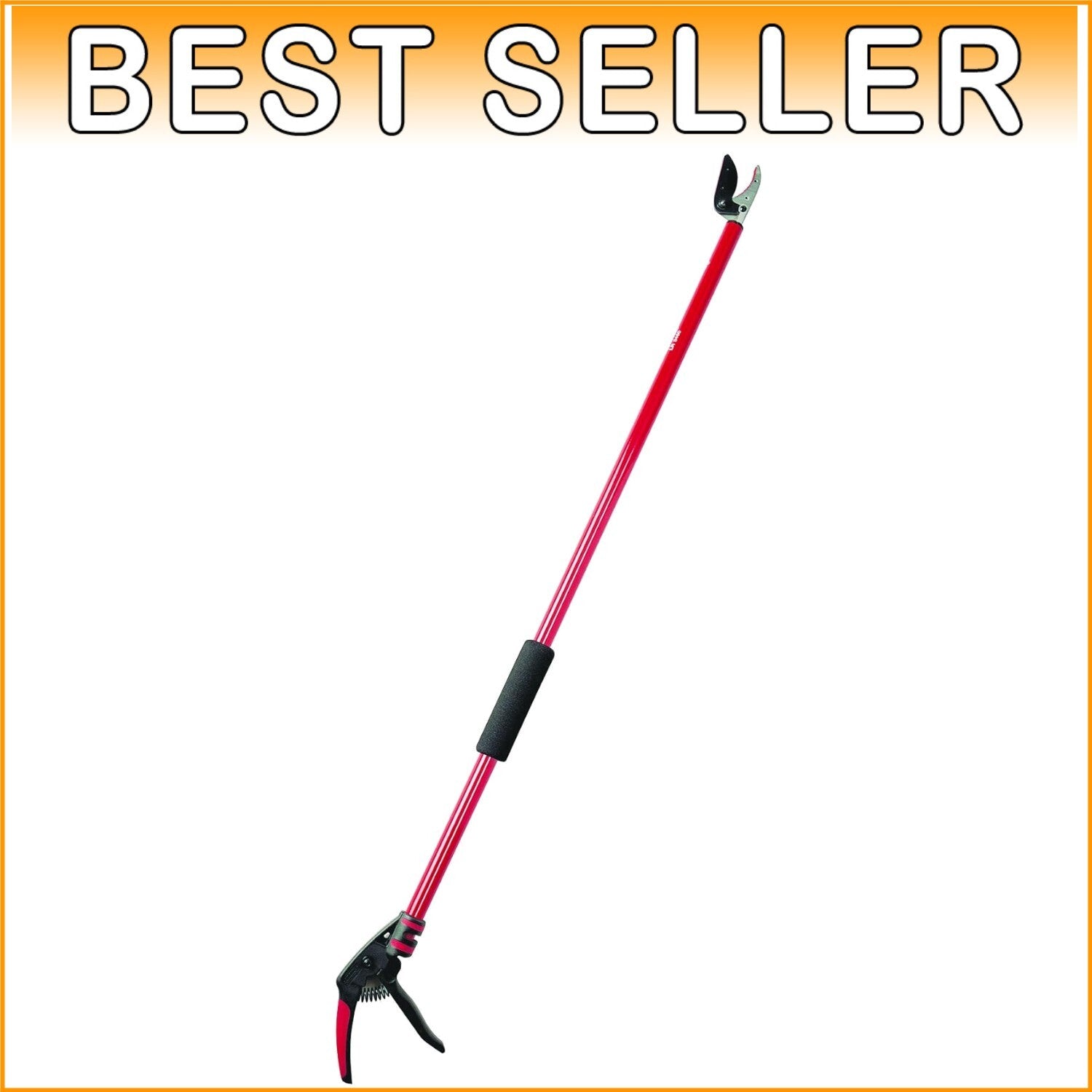 Classic Red Extendable Pruning Tool: Durable Bypass Blade with Cut 'n Hold