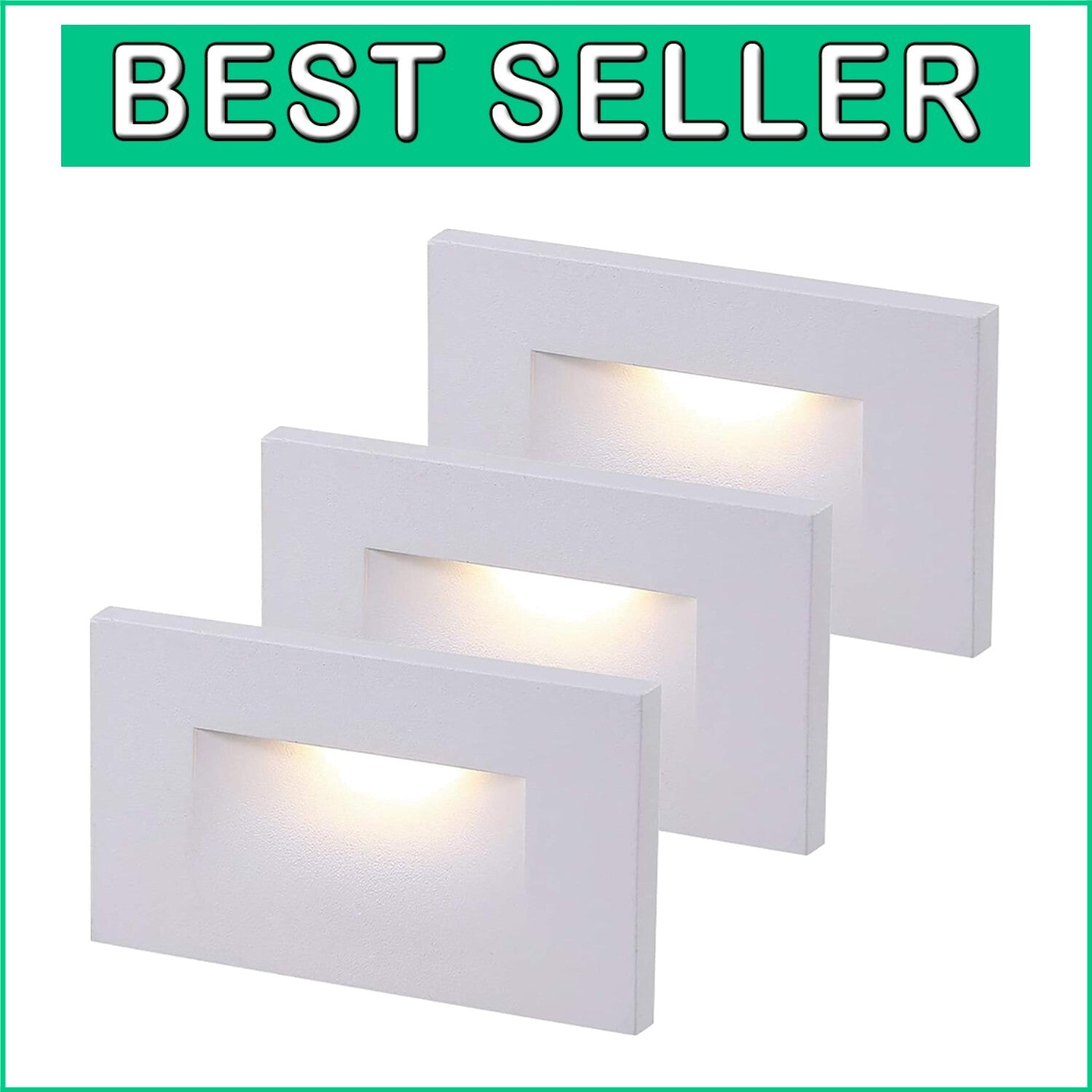 Elegant 3000K Warm White LED Step Lights, 3-Pack - Ideal for Indoor/Outdoor Use