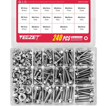 Load image into Gallery viewer, Versatile 240PC Flanged Bolts &amp; Nuts in Stainless Steel - Ideal for Repairs