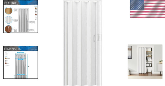 Durable White Accordion Folding Doors - Space-Efficient 32" Design