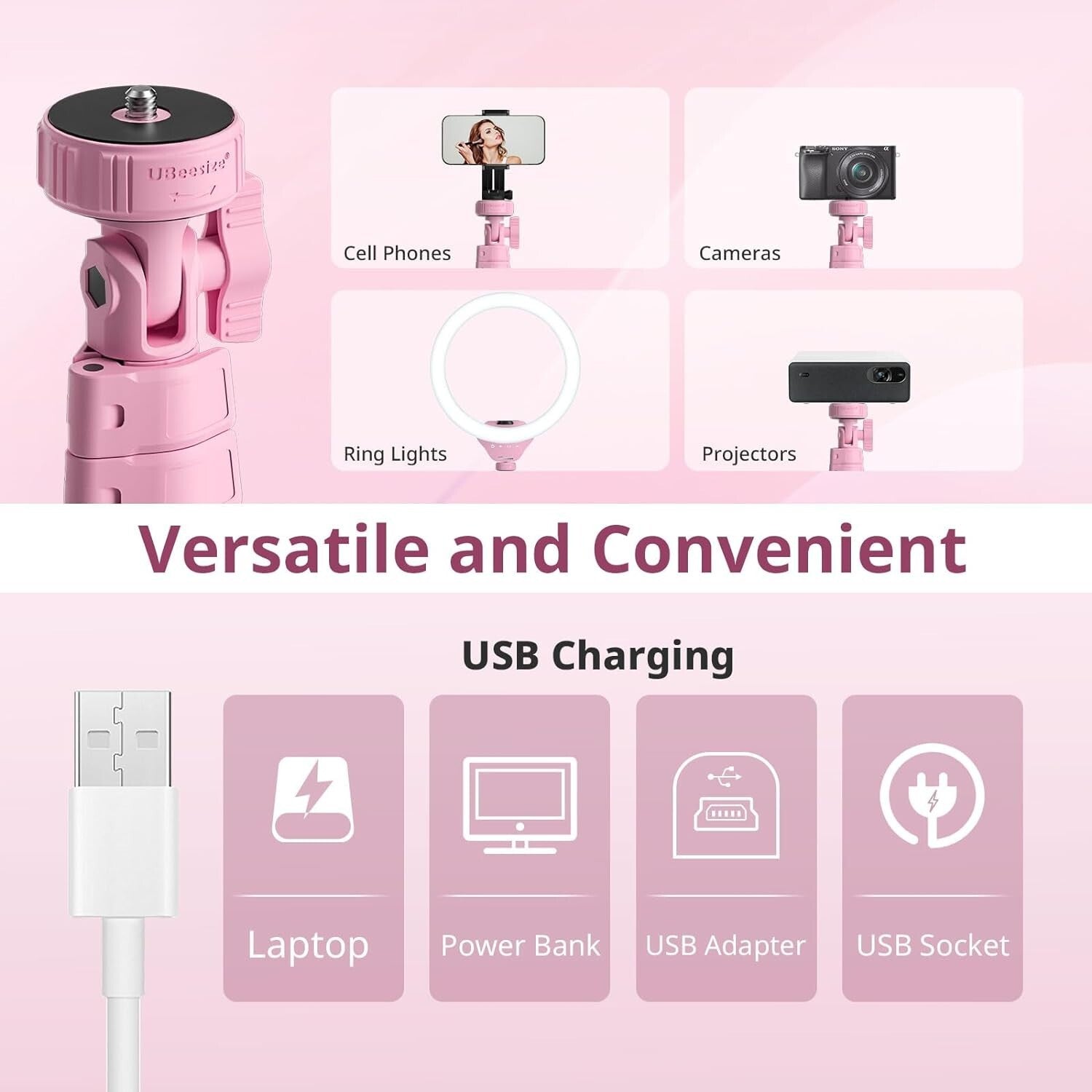 12'' Selfie Ring Light & 62'' Tripod Stand - Perfect for Streaming & Vlogging