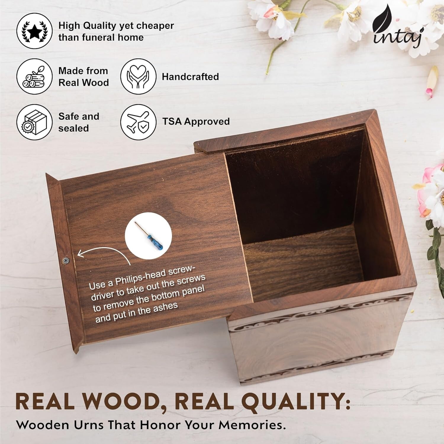 Elegant Handcrafted Cremation Urn for Adults - Tree of Life Design, 250 lbs