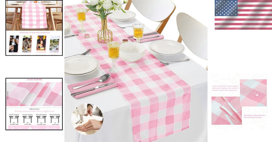 Buffalo Check Table Runners 12-Pack – 14" x 108" Gingham for Weddings & Dining