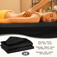 Load image into Gallery viewer, Soft &amp; Resilient 3-Piece Massage Table Sheets - Perfect Fit for Standard Tables