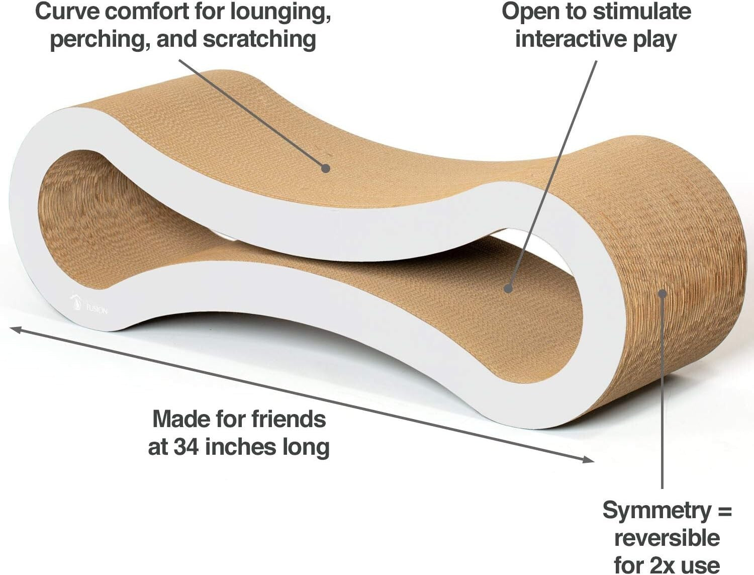 Reversible Cat Scratch Lounge with Organic Catnip - Stylish Eco-Friendly Design