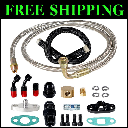 Complete Aluminum & Stainless Steel Oil Feed/Return Kit for Turbo Chargers