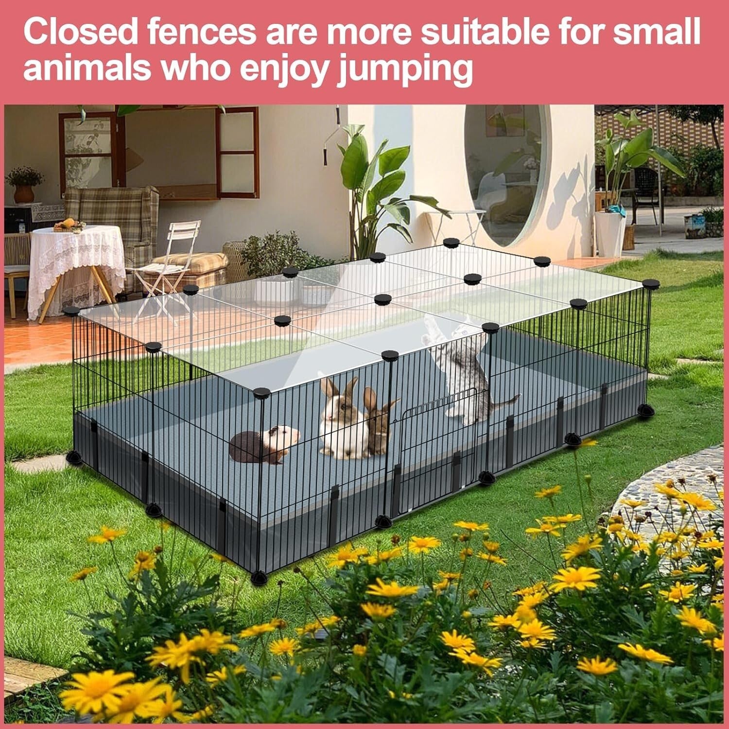 Multi-Purpose 20-Panels C&C Cage for Small Animals - Easy Viewing and Access