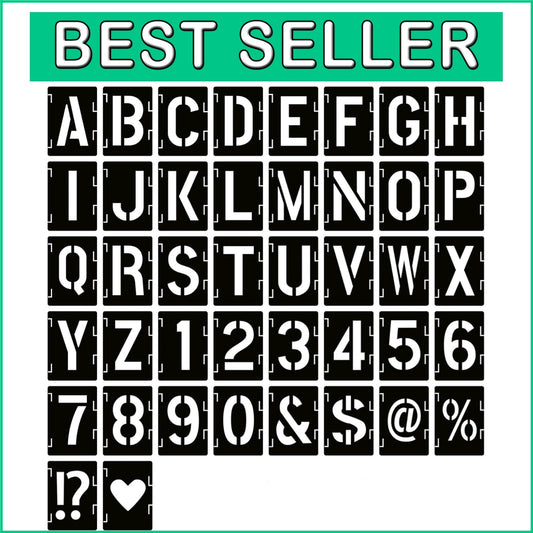 Eco-Friendly 42 Pcs Interlocking Stencils for Art Projects - Safe & Durable