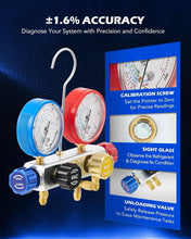 Load image into Gallery viewer, Automotive AC Diagnostic Tool Set with Color-Coded Hoses &amp; Pressure Gauges