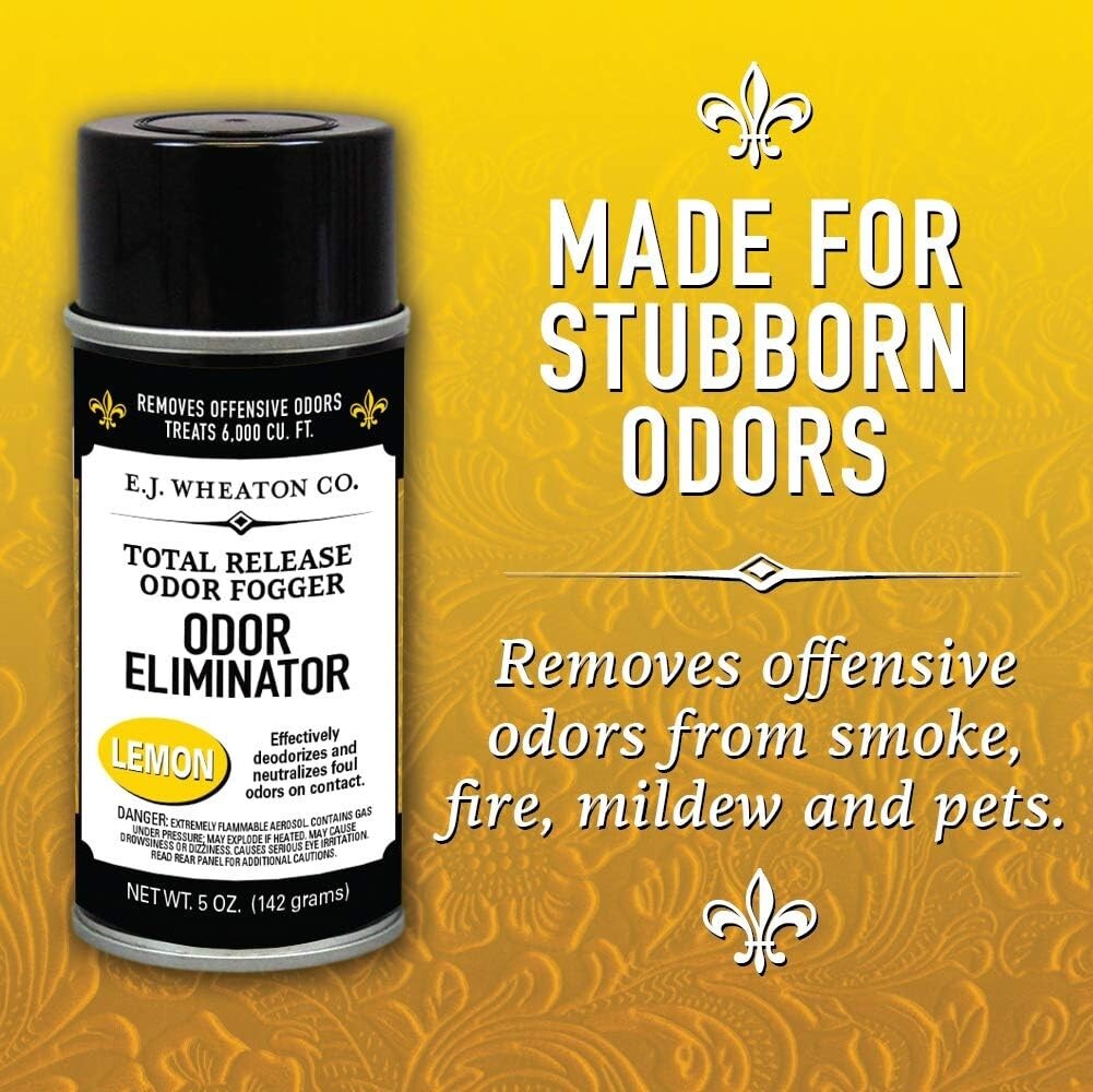 Professional Strength Odor Eliminator Fogger - Lemon Scent, 3 Cans, 6000 CU. FT.