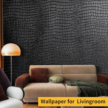 Load image into Gallery viewer, Waterproof Black Crocodile Peel &amp; Stick Wallpaper, Stylish Upgrade 15.7" x 395"