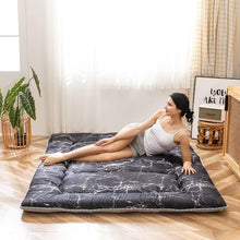 Load image into Gallery viewer, Compact and Durable Full Size Black Marble Futon Mattress for Guests &amp; Camping