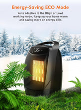Load image into Gallery viewer, 1500W/750W Portable Ceramic Space Heater with Adjustable Thermostat &amp; Safety ...