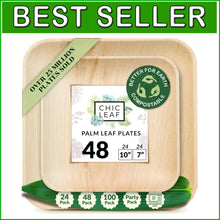 Load image into Gallery viewer, Elegant &amp; Sturdy Palm Leaf Plates - Disposable Tableware for All Occasions