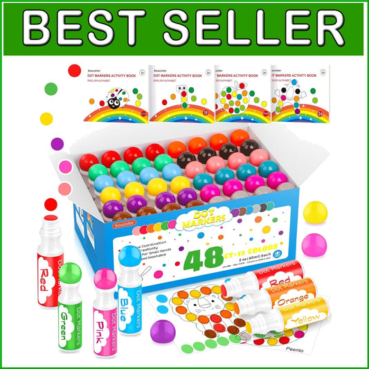12 Colors Washable Dot Markers with Activity Books - Safe Art Supplies for Kids