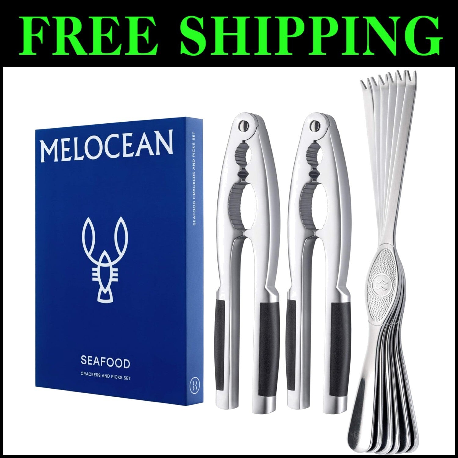 Elegant 8-Piece Seafood Cracker & Nut Tools Set in Gift Box – Lifetime Warranty