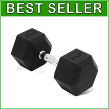 Load image into Gallery viewer, Durable 35 lb Hex Dumbbell - Rubber Coated, Non-Slip Hand Weight for Versatil...