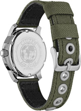 Load image into Gallery viewer, Stylish Eco-Drive Garrison Field Watch - Luminous Dial &amp; Olive Nylon Strap