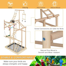 Load image into Gallery viewer, Handcrafted Parrot Play Gym with Perches, Toys &amp; Bells—Ideal for Bird Training