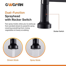 Load image into Gallery viewer, Stylish Matte Black Kitchen Sink Faucet with Pull Down Sprayer for Modern Homes